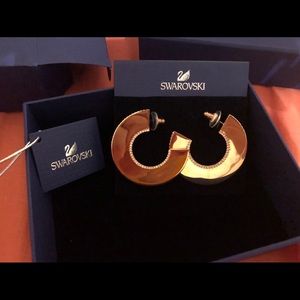 Swarovski Gelane Hoop Pierced Earrings, Gold